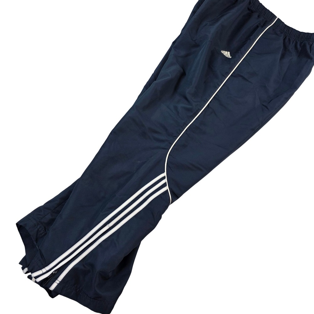 Adidas Vintage Three Stripe Mesh Lined Track Pants Navy Blue XL Women Climalite
